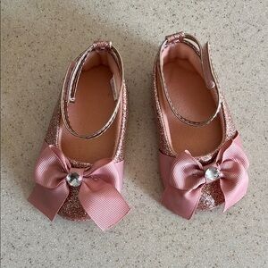 Pink Glitter Kids Shoes with Bow